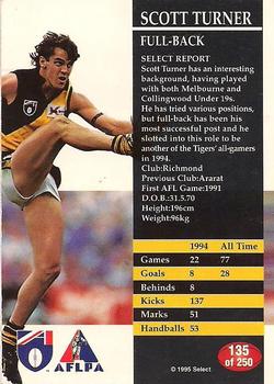 1995 Select AFL #135 Scott Turner Back